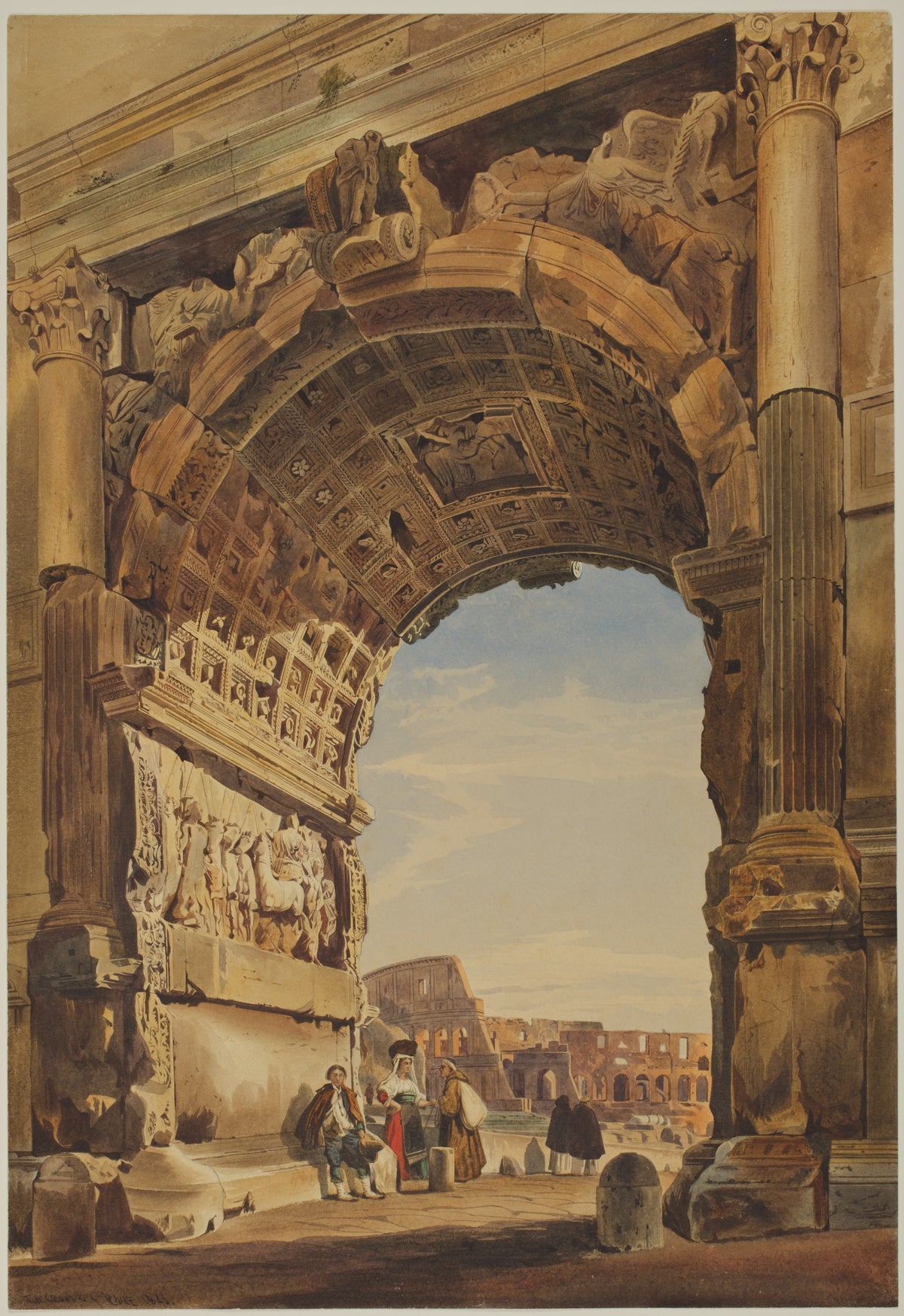 The Arch of Titus and the Coliseum, Rome — Thomas Hartley Cromek