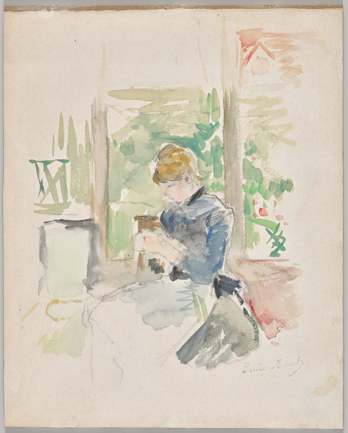 Sewing near the Window — Berthe Morisot