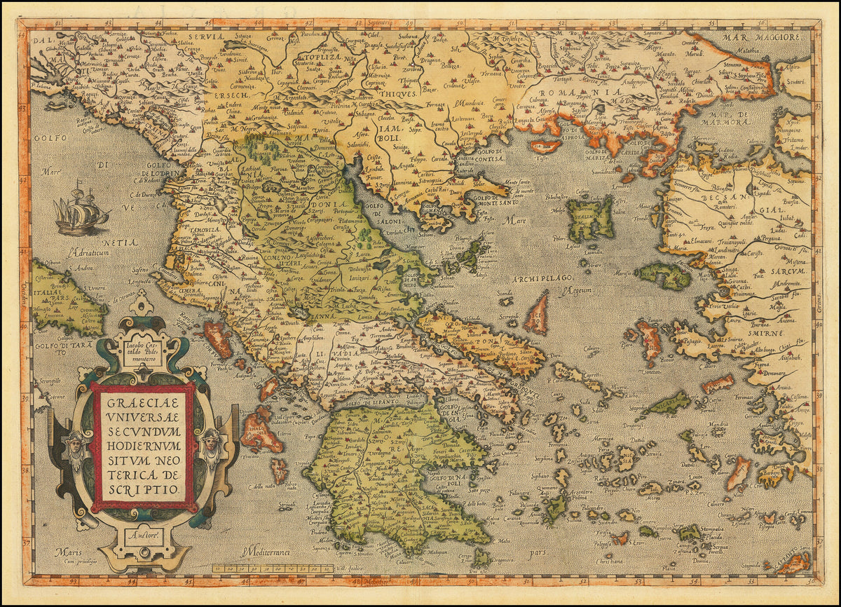 Hartă veche — Greece, 1584 — Abraham Ortelius