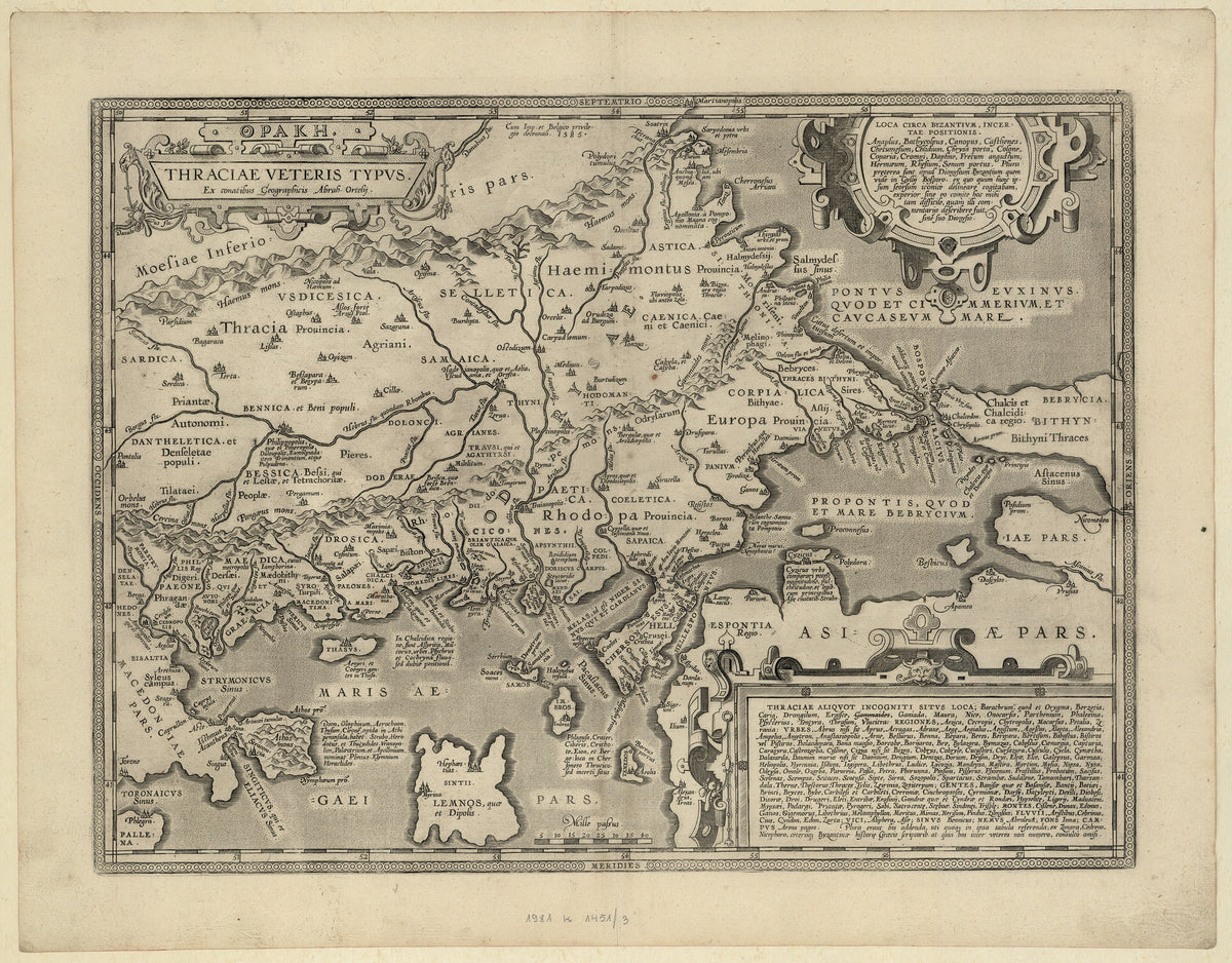Hartă veche — Thrace, 1590 — Abraham Ortelius