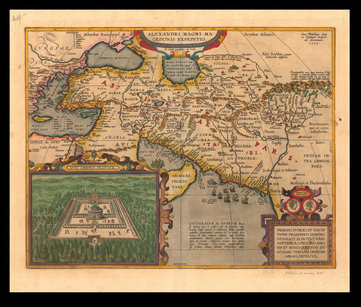 Hartă veche — Alexandri magni macedonis expeditio — Abraham Ortelius