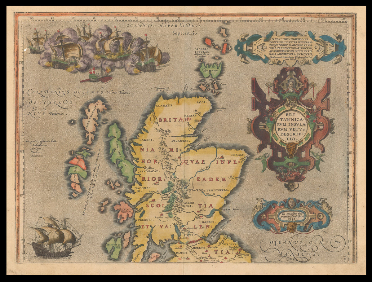 Hartă veche — Britannicarum Insularum Vetus Descriptio 01 — Abraham Ortelius