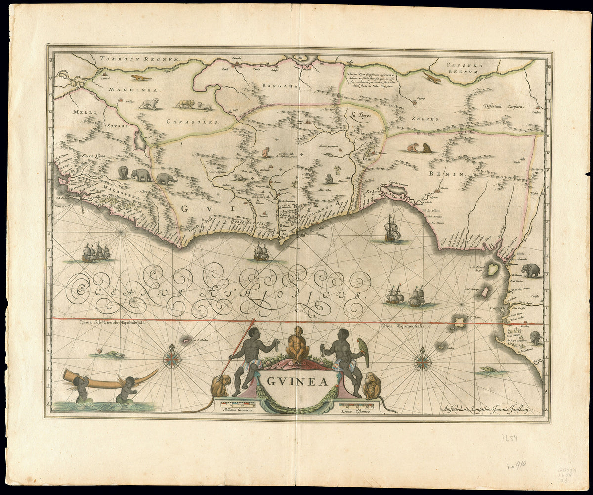 Hartă veche — Africa West, 1654 — Jan Janssonius
