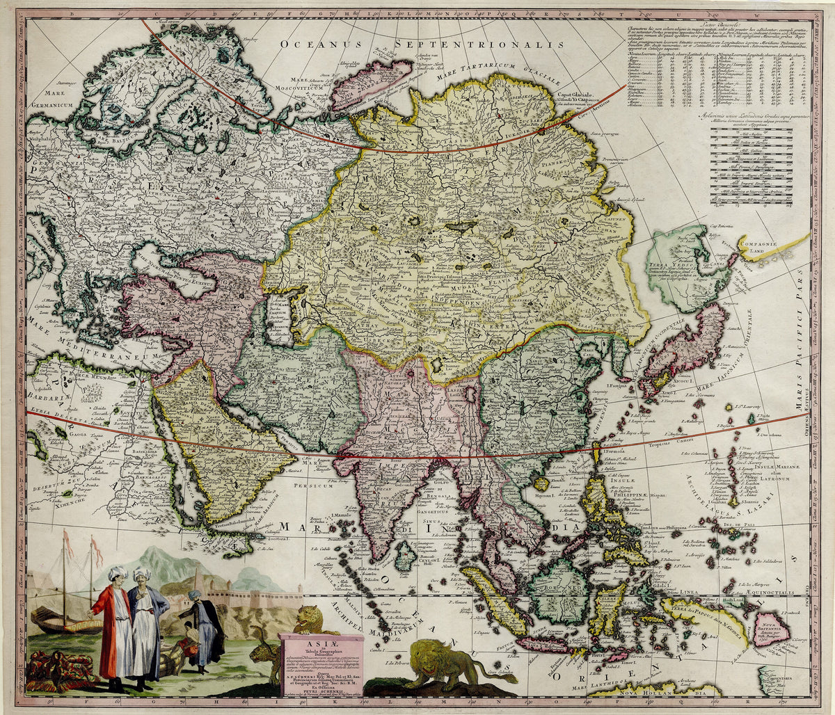 Hartă veche — Asia in tabula geographica delineatio