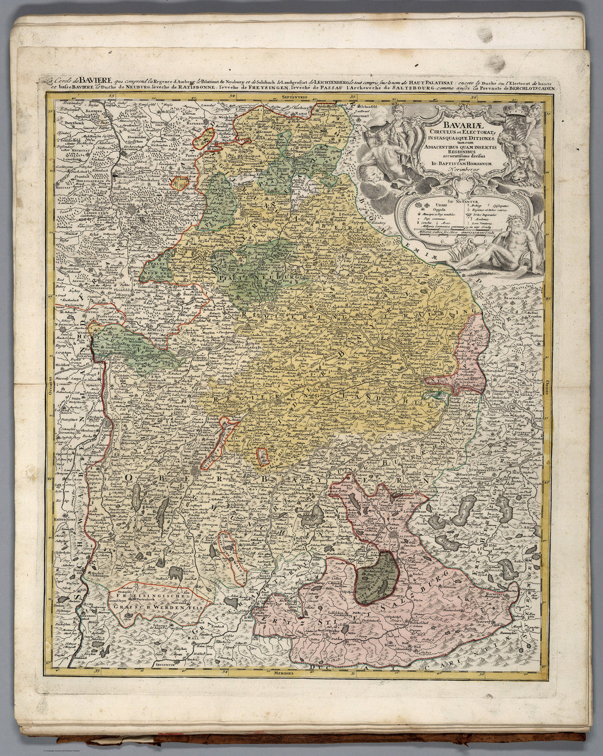 Hartă veche — Bavariae, 1752 — Johann Baptist Homann