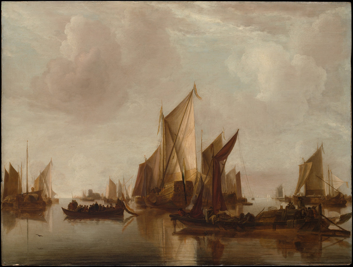 A State Yacht and Other Craft in Calm Water — Jan van de Cappelle