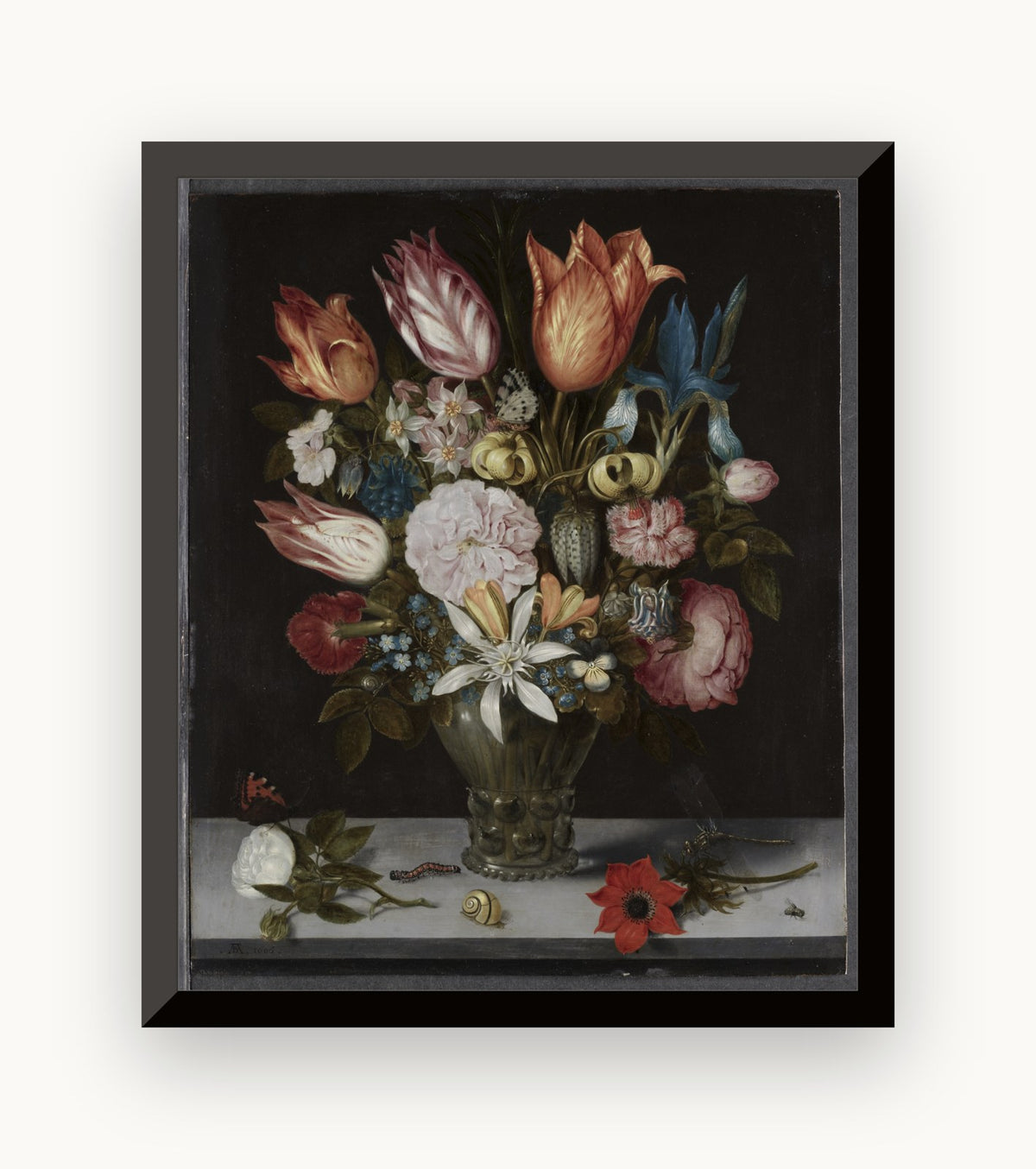 Flori într-un pahar de sticlă — Ambrosius Bosschaert