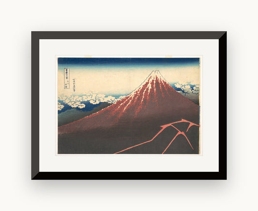 Furtună sub Muntele Fuji (Fuji Roșu) — Katsushika Hokusai, cca. 1831