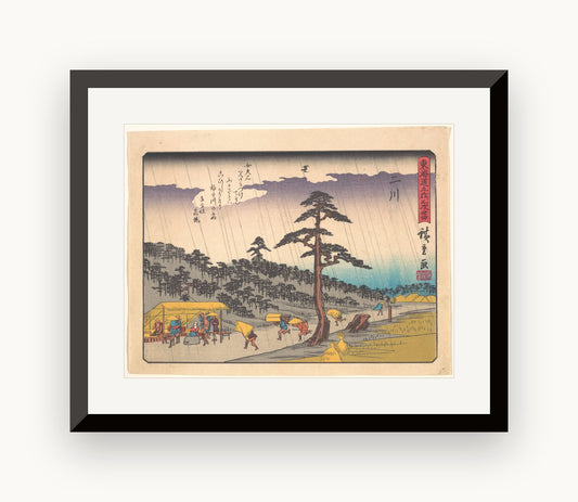 Futakawa, din seria „Cele 53 de stații ale drumului Tōkaidō" — Utagawa Hiroshige
