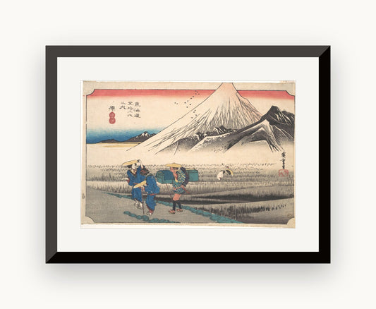 Hara: Muntele Fuji dimineața, din seria „Cele 53 de stații ale Tōkaidō" — Utagawa Hiroshige