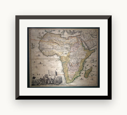 Hartă veche — Accuratissima Totius Africae in Lucem Producta, 1702 — Johann Baptist Homann