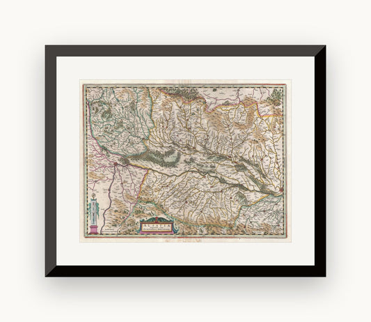 Hartă veche — Alsace (Basel and Strasbourg), 1644 — Jan Janssonius