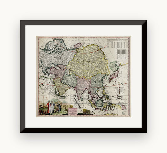 Hartă veche — Asia in tabula geographica delineatio
