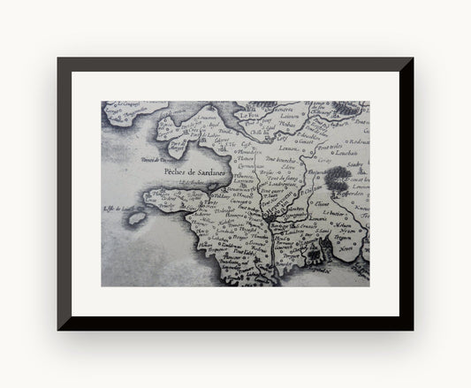 Hartă veche — Carte Cornouaille Jansénius, 1629