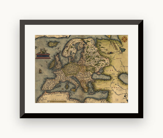 Hartă veche — Europa, 1572 — Abraham Ortelius