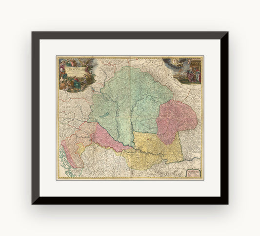 Hartă veche — Kingdom of Hungary, 1720 — Johann Baptist Homann