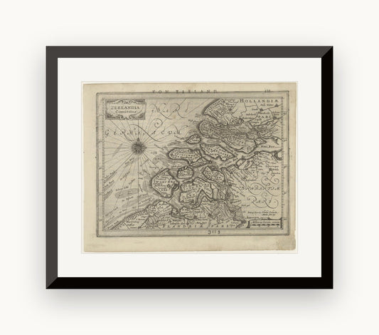 Hartă veche — Zeelandia Comitatus, 1648 — Jan Janssonius
