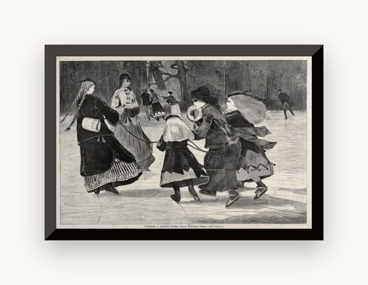 Iarnă — scenă de patinaj — Winslow Homer