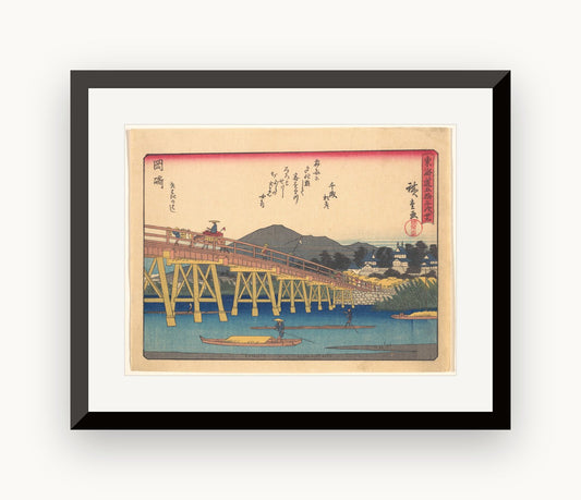Okazaki, din seria „Cele 53 de stații ale drumului Tōkaidō" — Utagawa Hiroshige