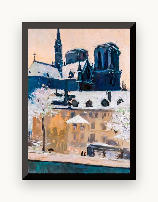 Absida catedralei Notre-Dame de Paris sub zăpadă — Miquel Utrillo