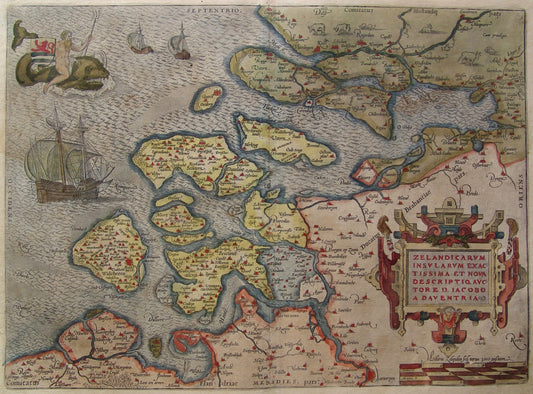 Hartă veche — Zelandicarum v, 1580 — Jacob van Deventer