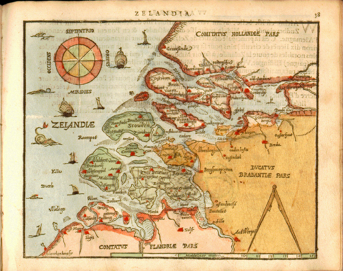 Hartă veche — Zelandia, 1598
