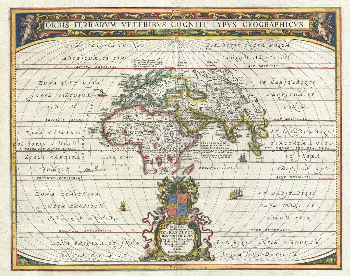 Hartă veche — Ancient World, 1650 — Jan Janssonius