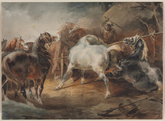 Fighting Horses — Théodore Géricault