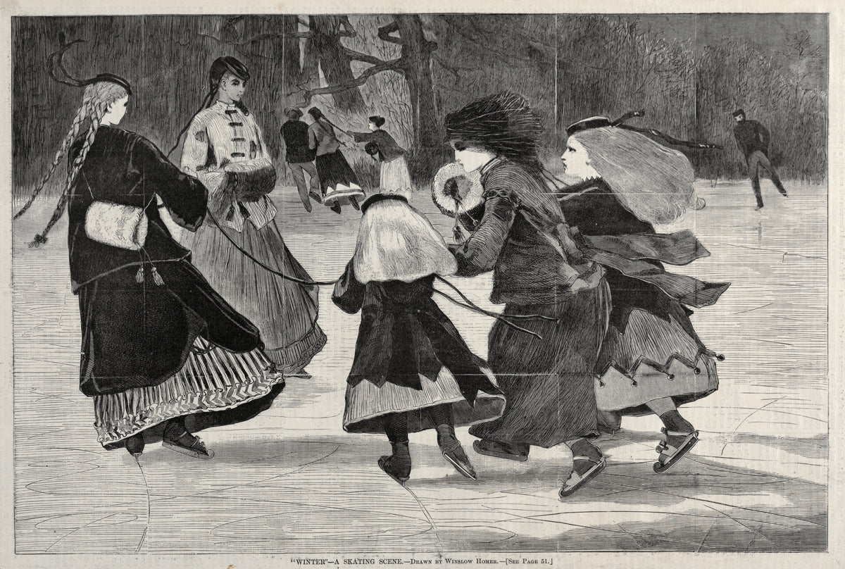 Iarnă — scenă de patinaj — Winslow Homer