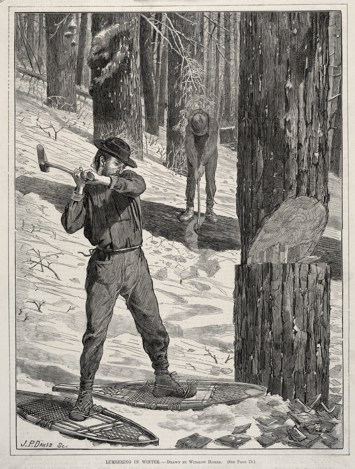 Exploatare forestieră iarna — Winslow Homer