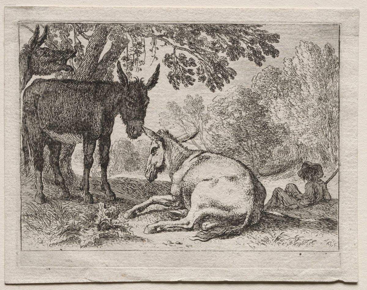 Animals in Landscapes Donkeys — Herman van Swanevelt