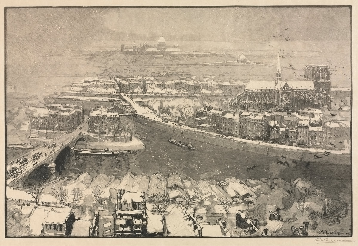 Parisul sub zăpadă — Auguste Louis Lepère