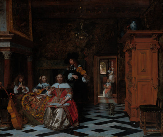 Portrait of a Family Playing Music — Pieter de Hooch