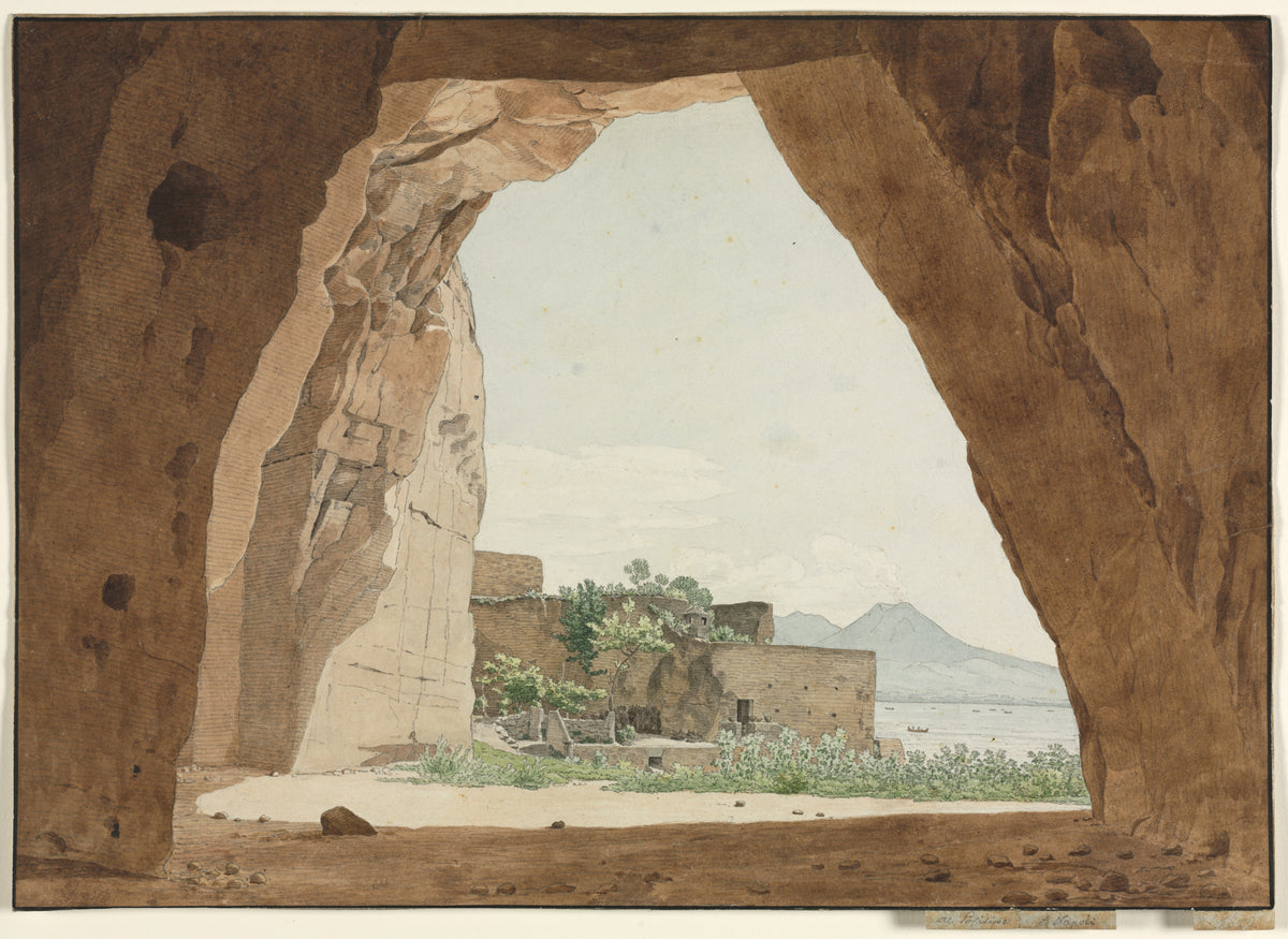 Vesuvius and the Bay of Naples from a Cave — Adolf von Heydeck
