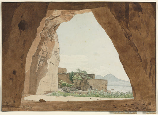 Vesuvius and the Bay of Naples from a Cave — Adolf von Heydeck