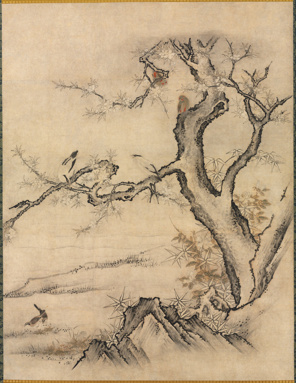 Flowers and Birds in a Spring Landscape — Kano Motonobu