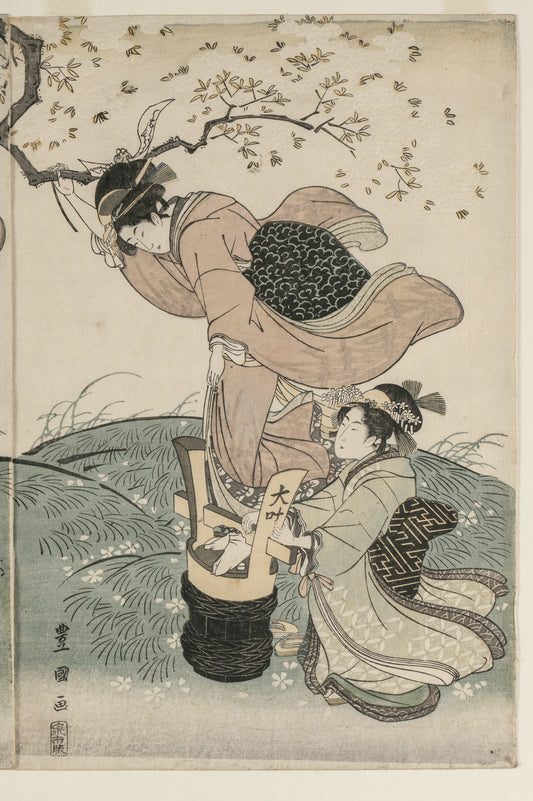 Cherry Blossoms in the Wind — Utagawa Toyokuni