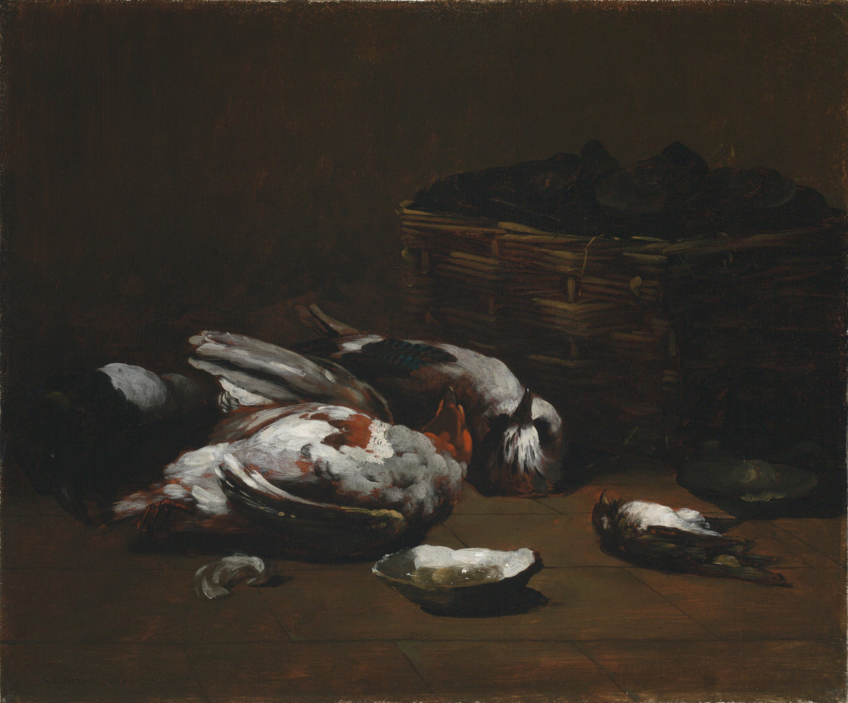 Still Life with Dead Birds and a Basket of Oysters — Germain Ribot