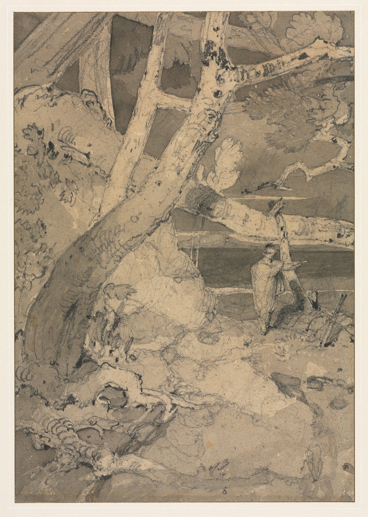 Traveler in a Woodland Landscape — John Sell Cotman