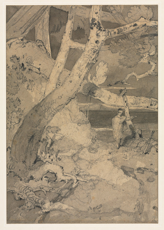 Traveler in a Woodland Landscape — John Sell Cotman
