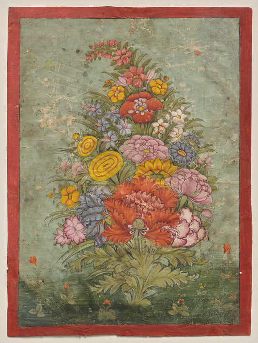 Still Life Bouquet of Flowers Emerging from the Grass