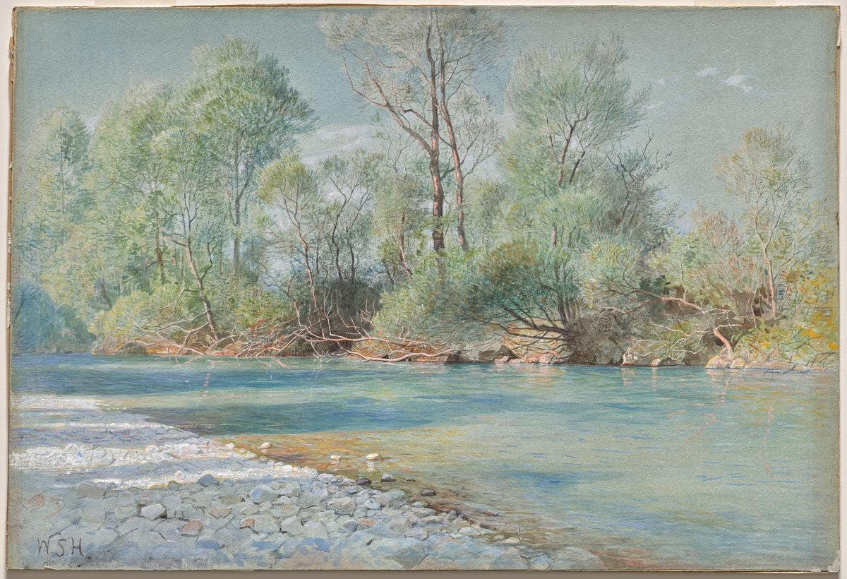 Traunstein River on the Road to Empfig, Bavaria — William Stanley Haseltine