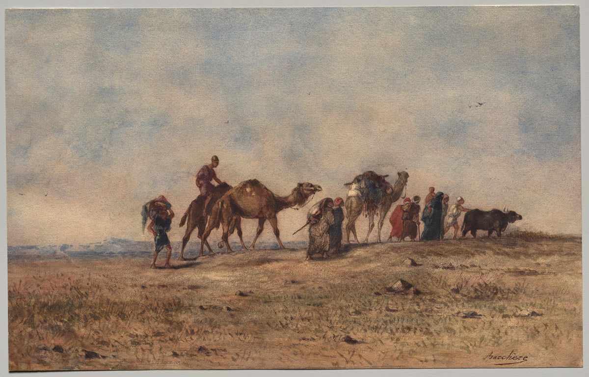 A Caravan in the Desert — Narcisse Berchère