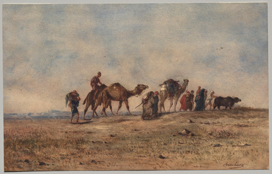 A Caravan in the Desert — Narcisse Berchère