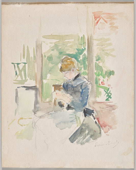 Sewing near the Window — Berthe Morisot