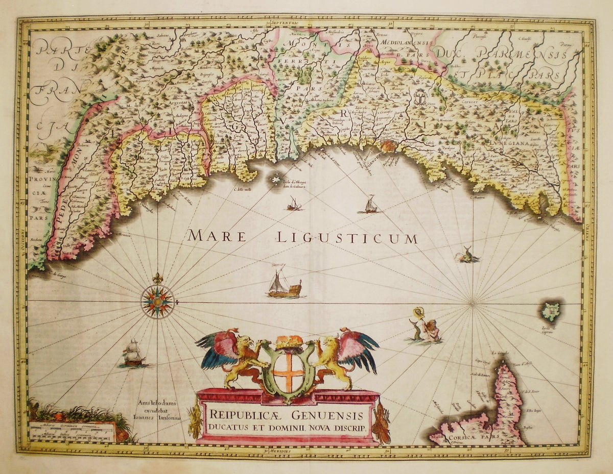 Hartă veche — Reipublicae Genuensis, 1630
