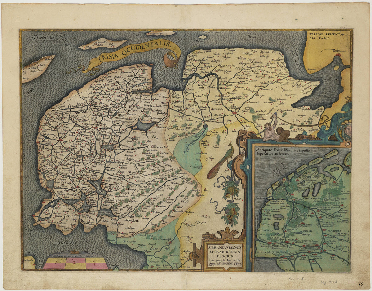 Hartă veche — Frisia occidentalis, 1587