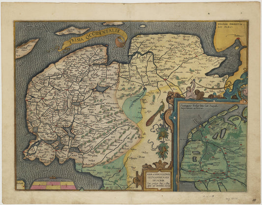 Hartă veche — Frisia occidentalis, 1587