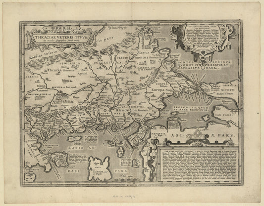 Hartă veche — Thrace, 1590 — Abraham Ortelius