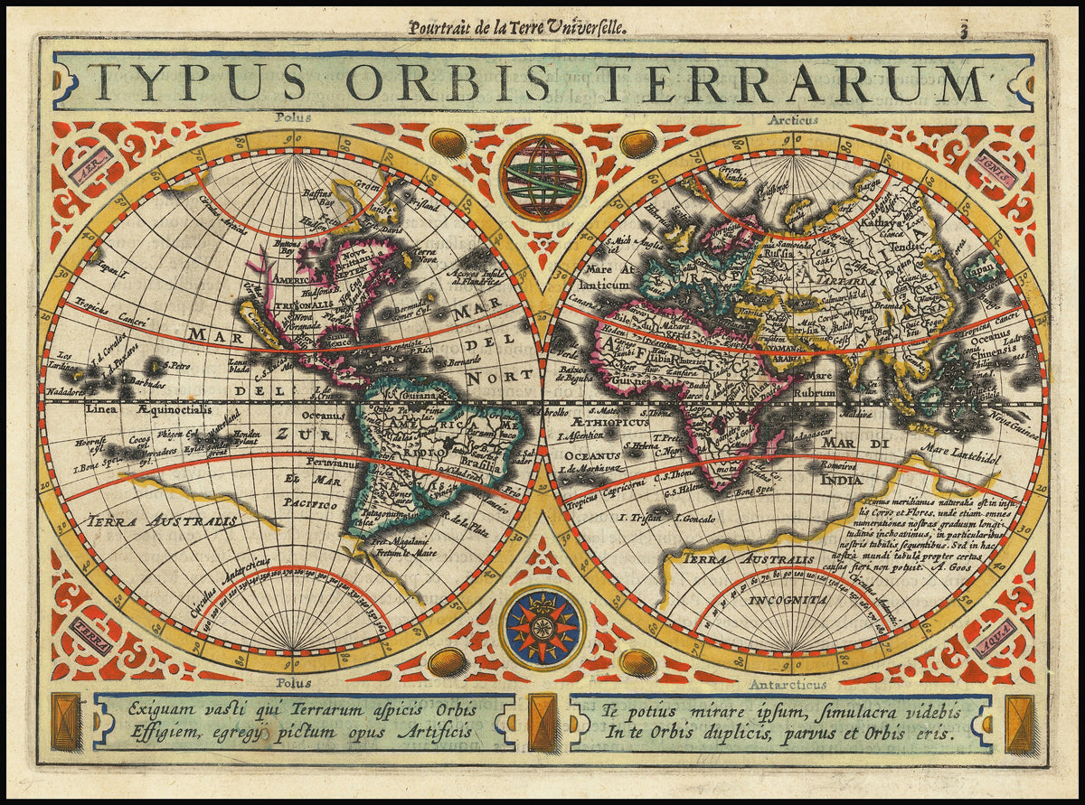 Hartă veche — Map - Typus Orbis Terrarum, 1631
